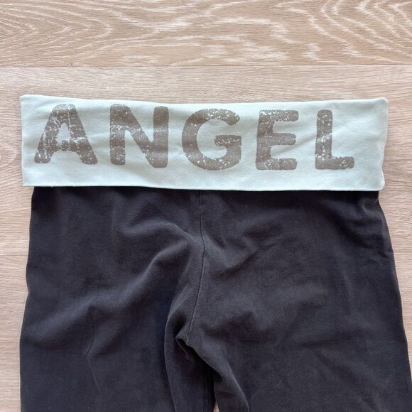 Y2K Victoria's Secret Fold-Over ANGEL Leggings Black-Size S - Picture 5 of 8